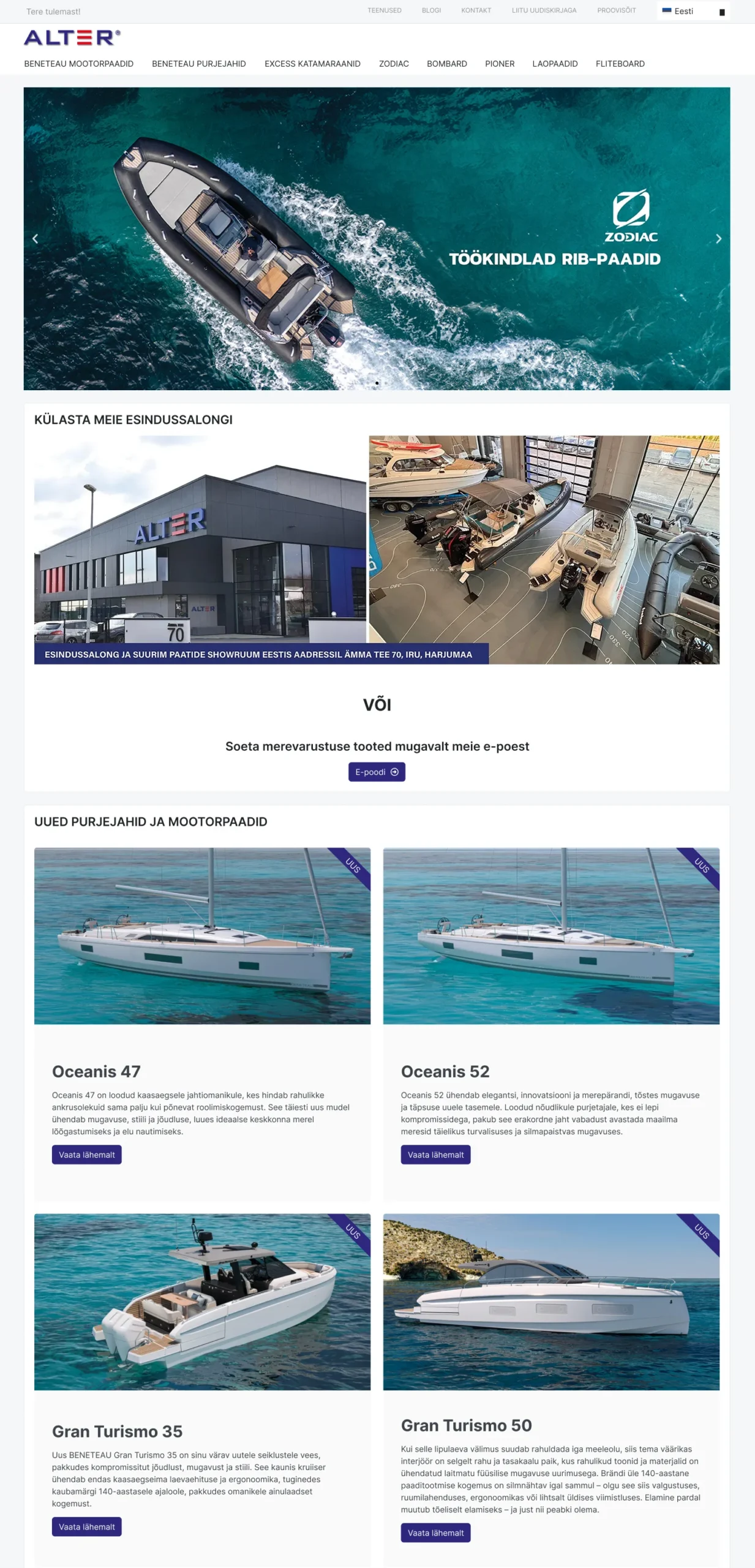 Alter Baltics uus veesõidukite koduleht