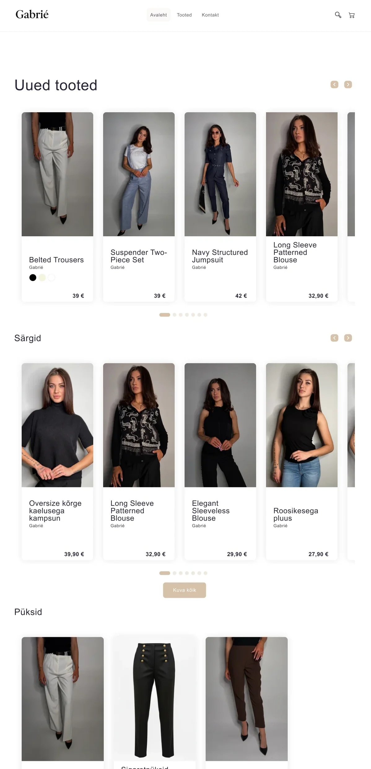 Naiste ja noorte rõivaste e-pood