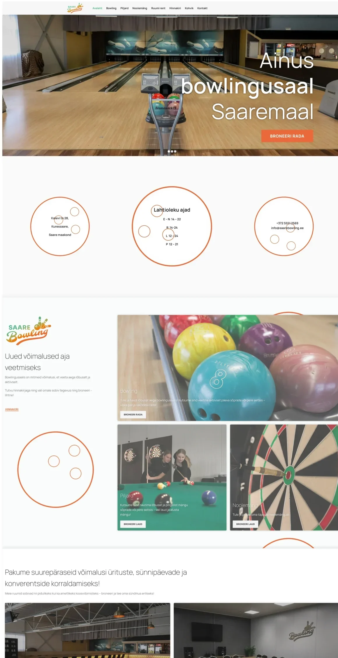 Bowling, piljard ja noolemäng Saaremaal